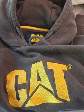 Cato Men's Black Hoodie with Yellow CAT Logo